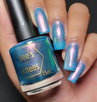 Image provided for Bee's Knees by a paid swatcher featuring the nail polish " There's Always Consequences "