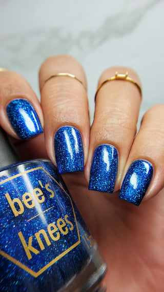 Image provided for Bee's Knees by a paid swatcher featuring the nail polish " Game Playing Deviant "