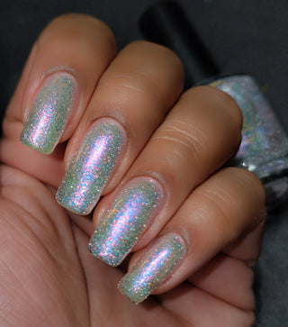 Image provided for Bee's Knees by a paid swatcher featuring the nail polish " Fair Winter Lady "