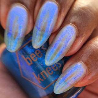 Image provided for Bee's Knees by a paid swatcher featuring the nail polish " Never Fall in Love with Fate "