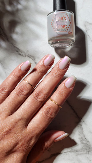 Image provided for Bee's Knees by a paid swatcher featuring the nail polish " Hope is a Difficult Thing to Kill "