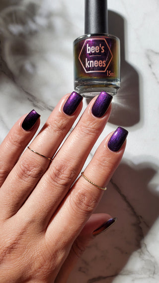 Image provided for Bee's Knees by a paid swatcher featuring the nail polish " Prince of Hearts "
