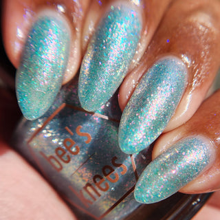 Image provided for Bee's Knees by a paid swatcher featuring the nail polish " Heartbreak "