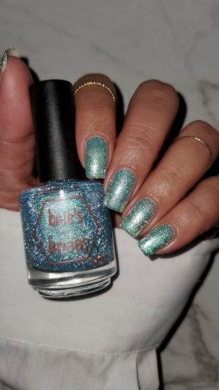 Image provided for Bee's Knees by a paid swatcher featuring the nail polish " Heartbreak "