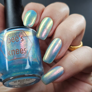 Image provided for Bee's Knees by a paid swatcher featuring the nail polish " They Would Know My Name One Day "
