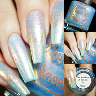 Image provided for Bee's Knees by a paid swatcher featuring the nail polish " They Would Know My Name One Day "
