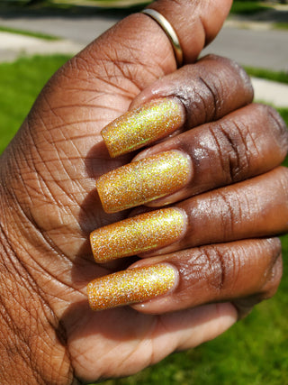 Image provided for Bee's Knees by a paid swatcher featuring the nail polish " The Golden Path "