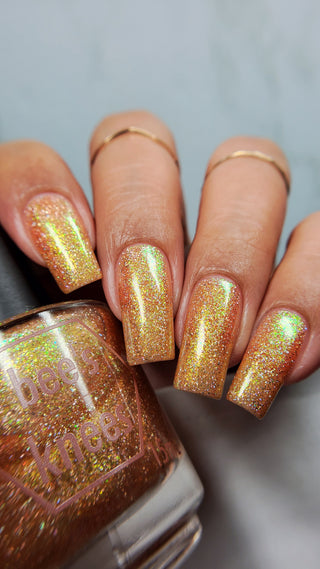 Image provided for Bee's Knees by a paid swatcher featuring the nail polish " The Golden Path "