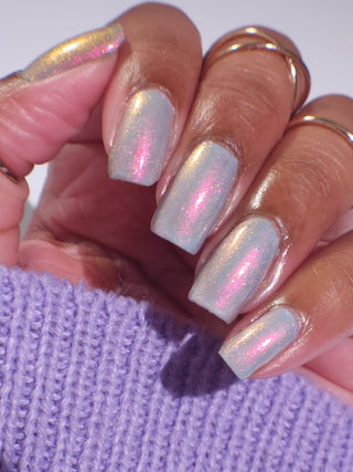 Image provided for Bee's Knees by a paid swatcher featuring the nail polish " Praise the Dog "