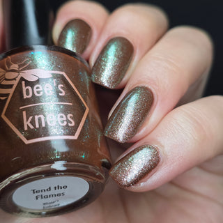 Image provided for Bee's Knees by a paid swatcher featuring the nail polish " Tend the Flames "