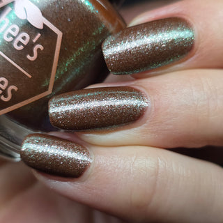 Image provided for Bee's Knees by a paid swatcher featuring the nail polish " Tend the Flames "
