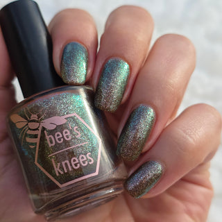 Image provided for Bee's Knees by a paid swatcher featuring the nail polish " Tend the Flames "