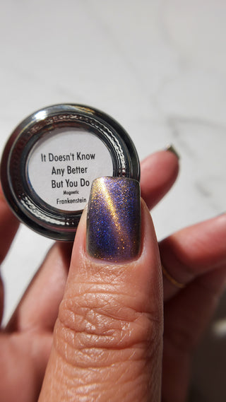 Image provided for Bee's Knees by a paid swatcher featuring the nail polish " It Doesn't Know Any Better, But You Do "