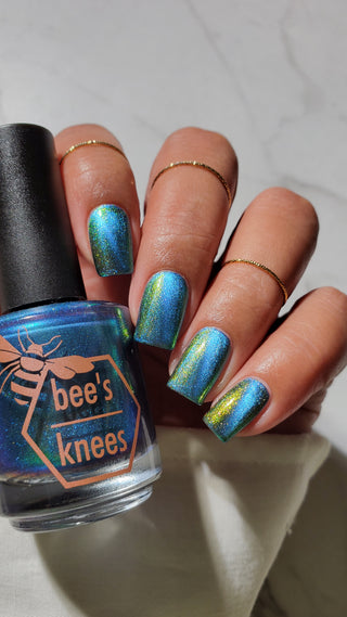 Image provided for Bee's Knees by a paid swatcher featuring the nail polish " I Will Change Your Destiny "