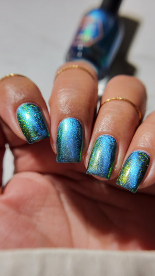 Image provided for Bee's Knees by a paid swatcher featuring the nail polish " I Will Change Your Destiny "