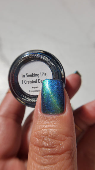 Image provided for Bee's Knees by a paid swatcher featuring the nail polish " In Seeking Life, I Created Death "