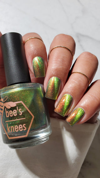Image provided for Bee's Knees by a paid swatcher featuring the nail polish " Please Always Helps "