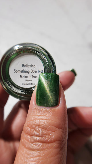 Image provided for Bee's Knees by a paid swatcher featuring the nail polish " Believing Something does not Make it True "