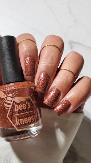 Image provided for Bee's Knees by a paid swatcher featuring the nail polish " The Narrow Limits of Academia "
