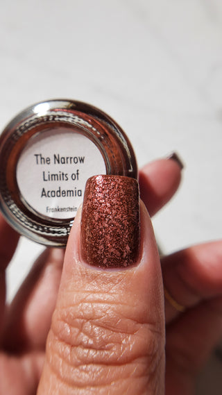 Image provided for Bee's Knees by a paid swatcher featuring the nail polish " The Narrow Limits of Academia "