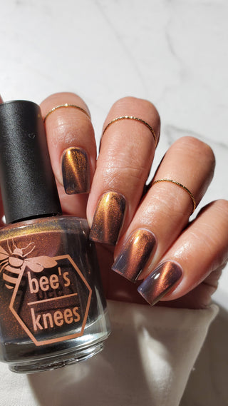 Image provided for Bee's Knees by a paid swatcher featuring the nail polish " That Word Means Everything to Him "