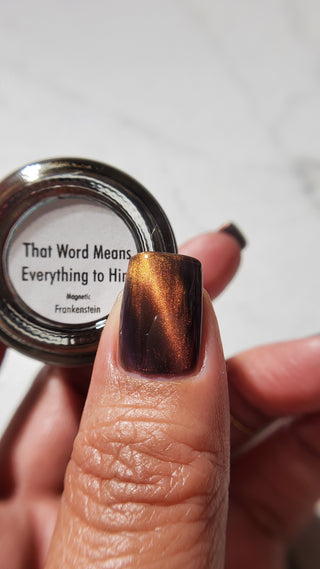 Image provided for Bee's Knees by a paid swatcher featuring the nail polish " That Word Means Everything to Him "