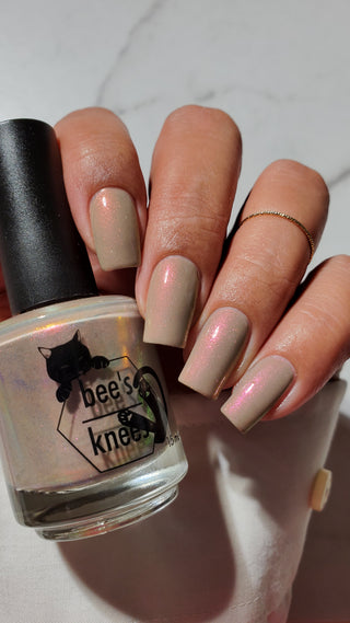 Image provided for Bee's Knees by a paid swatcher featuring the nail polish " Loving Someone is Not a Trap "