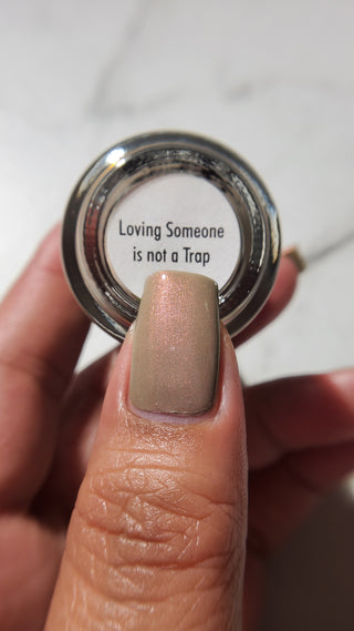 Image provided for Bee's Knees by a paid swatcher featuring the nail polish " Loving Someone is Not a Trap "