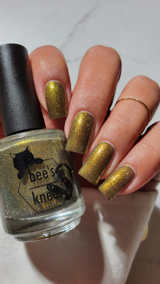 Image provided for Bee's Knees by a paid swatcher featuring the nail polish " Lord Percival the Second "