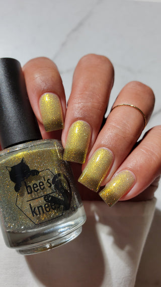 Image provided for Bee's Knees by a paid swatcher featuring the nail polish " Lord Percival the Second "