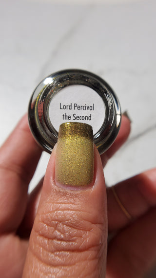 Image provided for Bee's Knees by a paid swatcher featuring the nail polish " Lord Percival the Second "