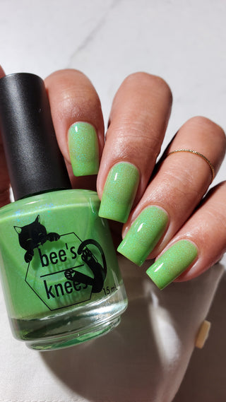 Image provided for Bee's Knees by a paid swatcher featuring the nail polish " I Really Liked Pudding "