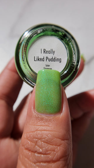 Image provided for Bee's Knees by a paid swatcher featuring the nail polish " I Really Liked Pudding "