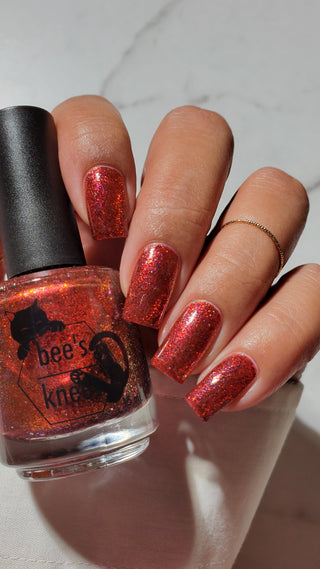 Image provided for Bee's Knees by a paid swatcher featuring the nail polish " Chained to the Desk "