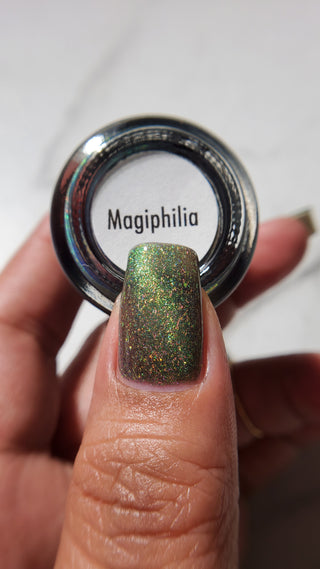 Image provided for Bee's Knees by a paid swatcher featuring the nail polish " Magiphilia "