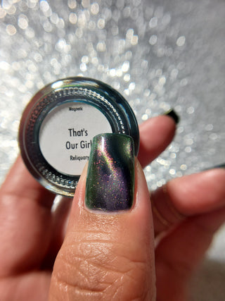 Image provided for Bee's Knees by a paid swatcher featuring the nail polish " That's Our Girl "