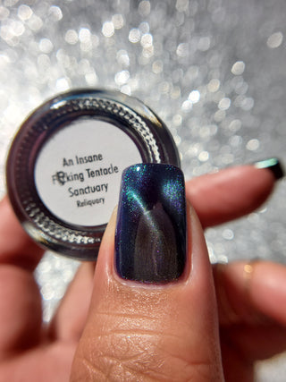 Image provided for Bee's Knees by a paid swatcher featuring the nail polish " An Insane F🦑cking Tentacle Sanctuary "