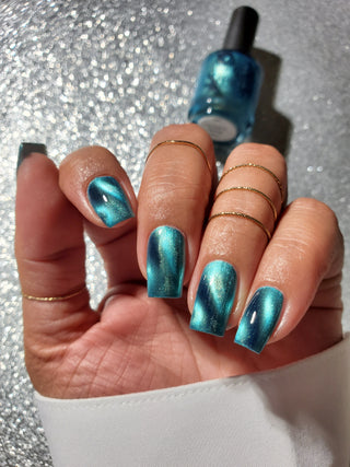 Image provided for Bee's Knees by a paid swatcher featuring the nail polish " I'm Tired of Starving "