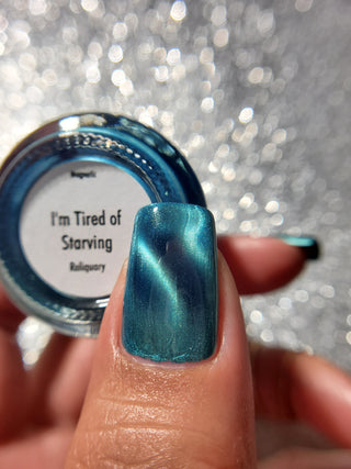 Image provided for Bee's Knees by a paid swatcher featuring the nail polish " I'm Tired of Starving "