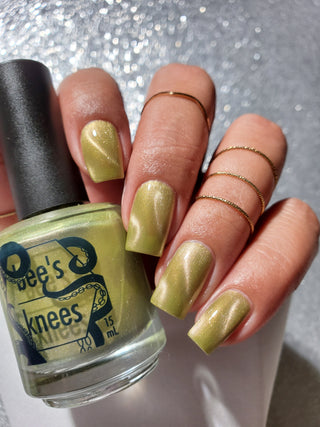 Image provided for Bee's Knees by a paid swatcher featuring the nail polish " Happy Tuesday "