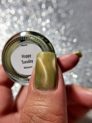 Image provided for Bee's Knees by a paid swatcher featuring the nail polish " Happy Tuesday "