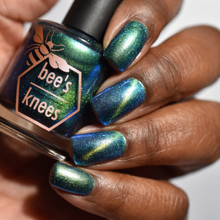 Image provided for Bee's Knees by a paid swatcher featuring the nail polish " In Seeking Life, I Created Death "