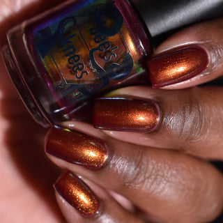 Image provided for Bee's Knees by a paid swatcher featuring the nail polish " The Bar is in Hell "