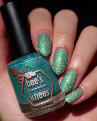 Image provided for Bee's Knees by a paid swatcher featuring the nail polish " Seafoam in my Blood "