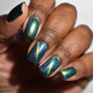 Image provided for Bee's Knees by a paid swatcher featuring the nail polish " In Seeking Life, I Created Death "