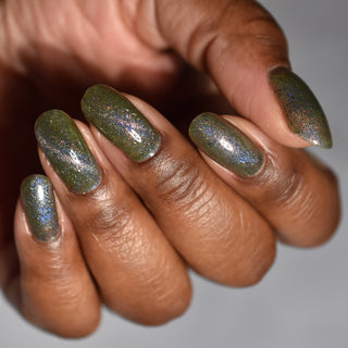 Image provided for Bee's Knees by a paid swatcher featuring the nail polish " What's a Little Blackmail Between Friends "