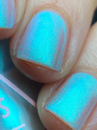 Image provided for Bee's Knees by a paid swatcher featuring the nail polish " Only Monsters Play God "
