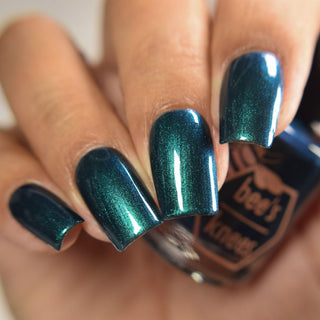 Image provided for Bee's Knees by a paid swatcher featuring the nail polish " Entirely Bewitching but so Odd "