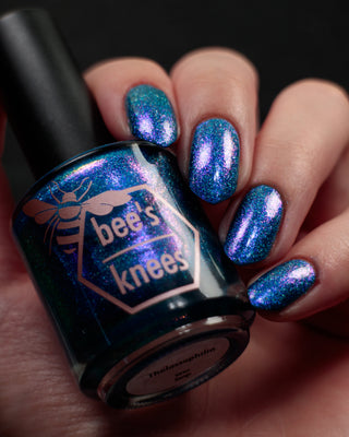 Image provided for Bee's Knees by a paid swatcher featuring the nail polish " Thalassophilia "