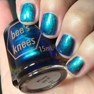 Image provided for Bee's Knees by a paid swatcher featuring the nail polish " Where Am I? "